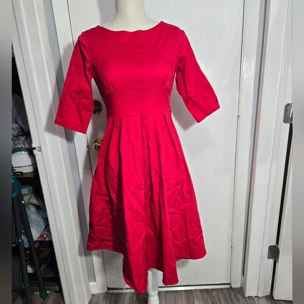 Roosey Women’s Retro Vintage Cocktail Party Swing Dress half sleeve sz S